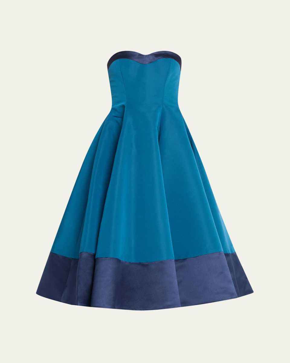 Full-Skirt Strapless A-Line Dress